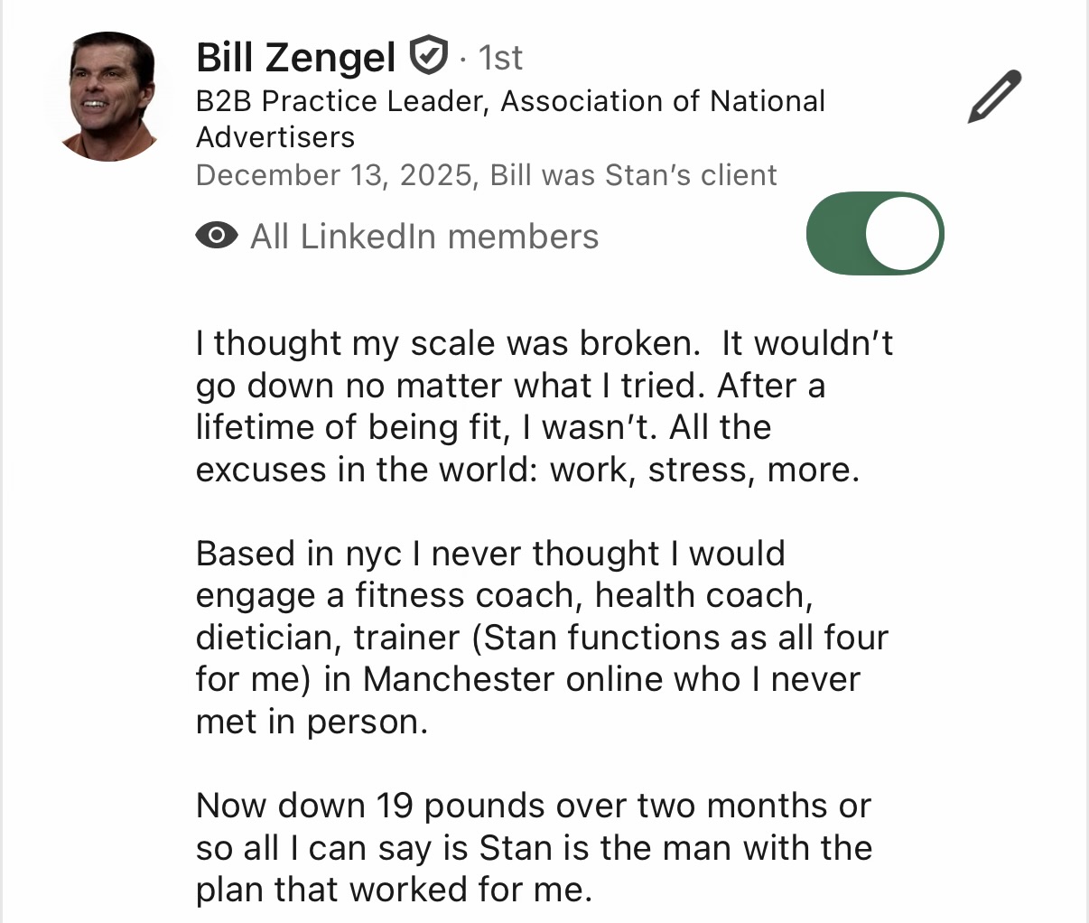 LinkedIn review from Bill Zengel